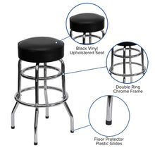 Load image into Gallery viewer, Black Double ring Bar Stool
