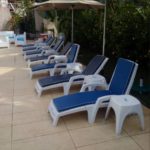 foldable poolside plastic sun lounge chair