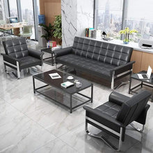 Load image into Gallery viewer, 5-Seater Tufted Office Reception Chair-Black
