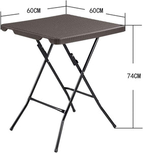 Black foldable plastic table square