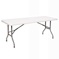 FOLDABLE RECTANGULAR PLASTIC BANQUET TABLE 6ft