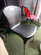 plain Black plastic outdoor chair