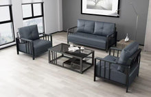 Load image into Gallery viewer, 5-Seater Tufted Office Reception Chair-Black
