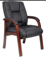 Executive Visitor Chair – Premium Leather & Solid Wood