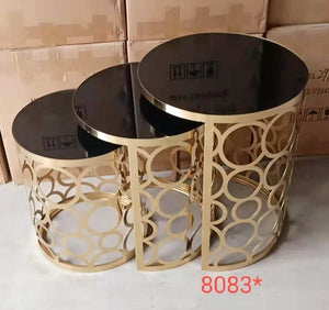 Glass round side stool