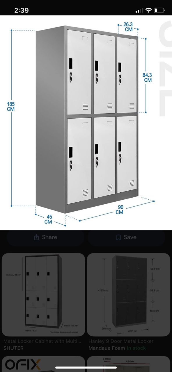 6 Door Workers Locker Cabinet