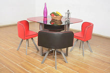 Load image into Gallery viewer, red glass 2 coloured dining table set
