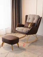 Single Light Luxury Rocking Chair American Cloth Living Room Chairs Small Sofa Modern Living Room Furniture Recliner Armchair