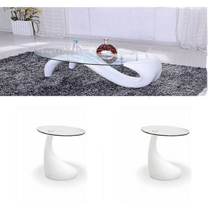 Unique White oval Center table