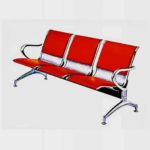 3-SEATER LEATHER PADDED RECEPTION AIRPORT WAITING OFFICE CHAIR