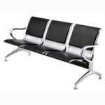 3-SEATER LEATHER PADDED RECEPTION AIRPORT WAITING OFFICE CHAIR