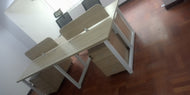 4 sitter  Wooden Metal legs Workstation desk