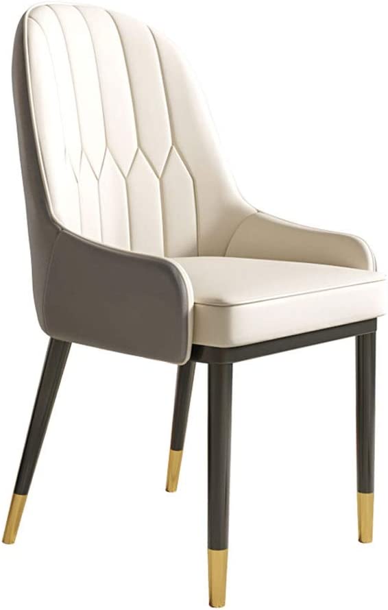 Soft Leather Dining Chair Nordic Light Luxury Sponge with Armrests