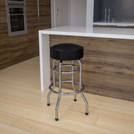 Black Double ring Bar Stool