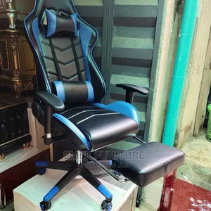 blue ergonomic gaming chair