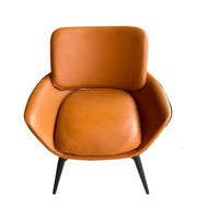 brown leather accent chair