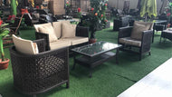 Contemporary brown 4 seater outdoor sofa