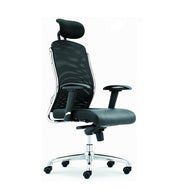 black ergonomic chair with leather seat