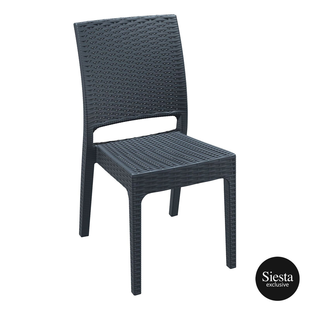 Armless Plastic Rattan-look Outdoor Chair