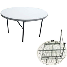 Load image into Gallery viewer, 5FT ROUND PLASTIC FOLDABLE BANQUET TABLE
