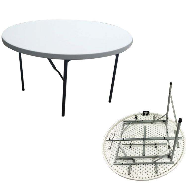 5FT ROUND PLASTIC FOLDABLE BANQUET TABLE