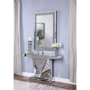 Crushed Diamond Living room Gold Console Table with Mirror