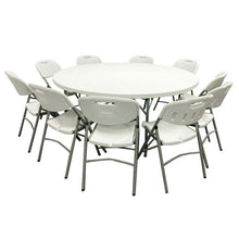 Load image into Gallery viewer, 5FT ROUND PLASTIC FOLDABLE BANQUET TABLE
