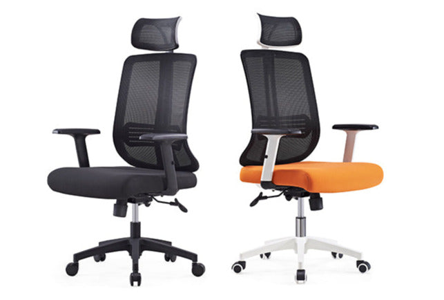 executive ergonomic orange and black office chair