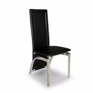 black leather dining chair