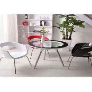 Round tempered glass table