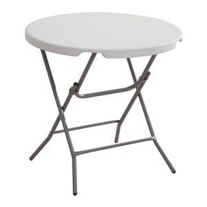 WHITE ROUND FOLDABLE PLASTIC TABLE