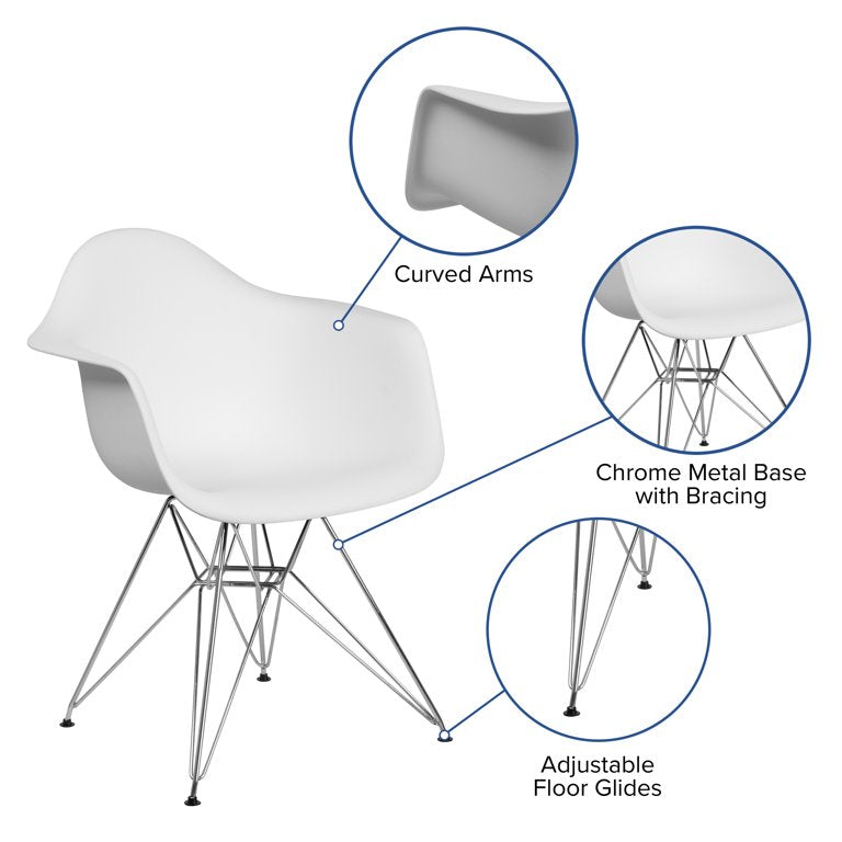 White Contemporary plastic Chair