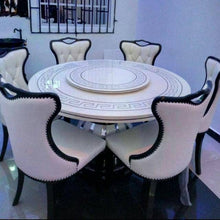 Load image into Gallery viewer, white designer dining table set
