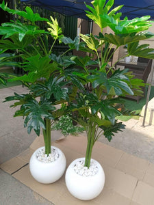 Artificial taro potted plant