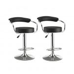 Leather Black Bar Stool 2PCS