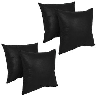 Black Suede Throw Pillows 2pcs