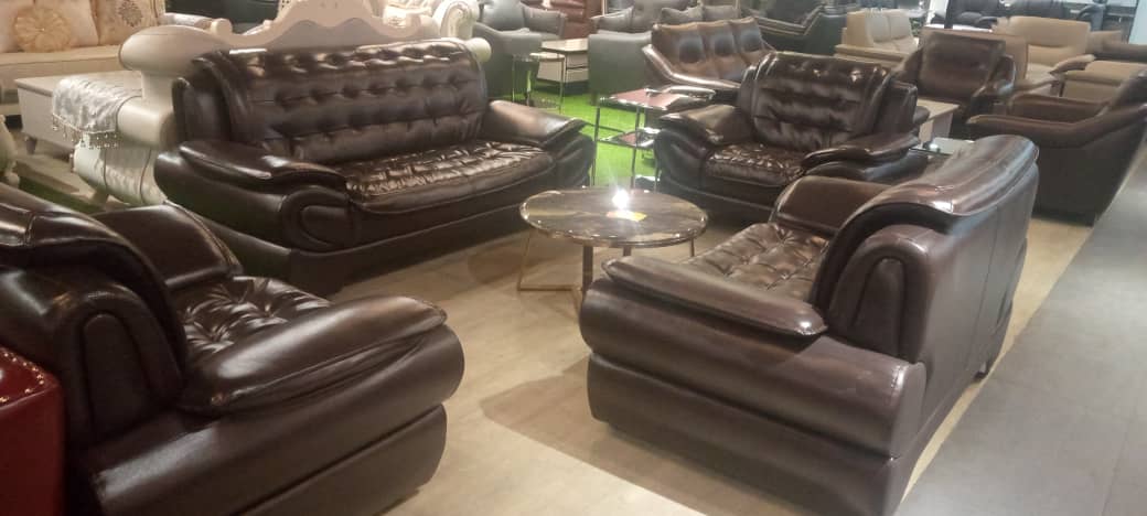 Black Leather Home sofa set