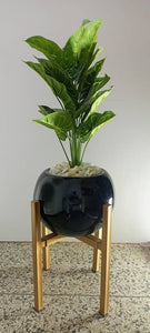 Black Modern Plant Holder Metal Plant Stand Indoor Outdoor, Tall Flower Planter Pot Stand for Corner Display