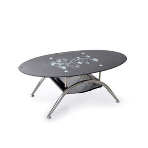 small glass center table black