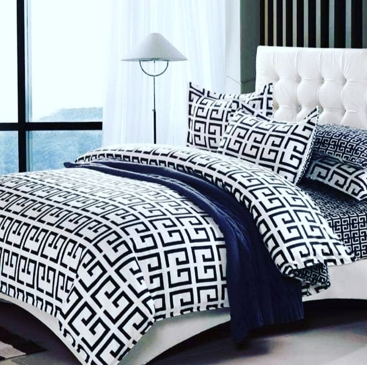 black white beautiful bedsheet set