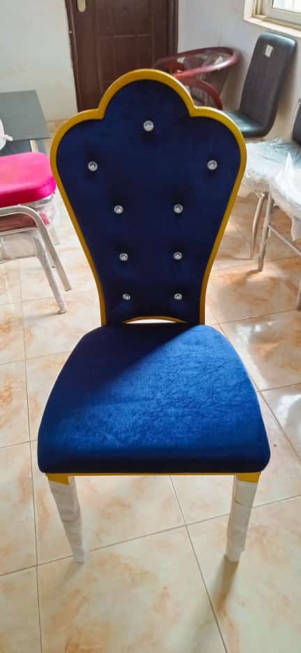 Blue suede Banquet chair