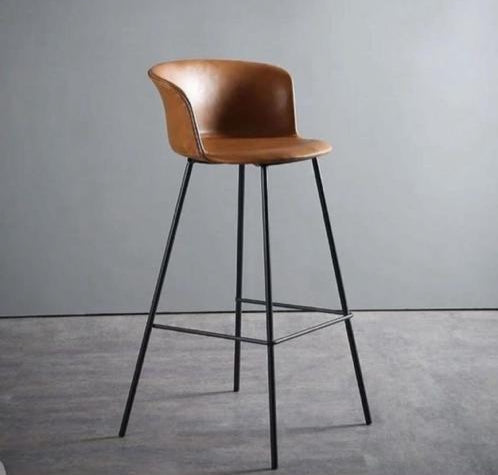 Brown Leather Counter Bar stools