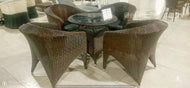 Dark Wicker Rattan outdoor Chairs & table