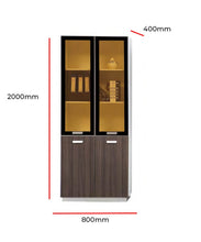 Load image into Gallery viewer, Wooden Glass Modern Bookshelf Cabinet

