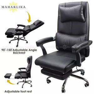 Eclectic Executive Office Chair with Legrest (black)