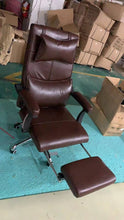 Load image into Gallery viewer, Eclectic Executive Office Chair with Legrest (brown)
