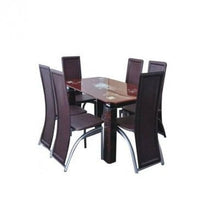 Load image into Gallery viewer, brown 6 sitter dining table set
