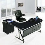l-shape executive glass office desk
