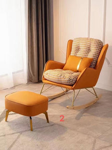 Single Light Luxury Rocking Chair American Cloth Living Room Chairs Small Sofa Modern Living Room Furniture Recliner Armchair