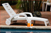 Load image into Gallery viewer, foldable poolside plastic sun lounge chair
